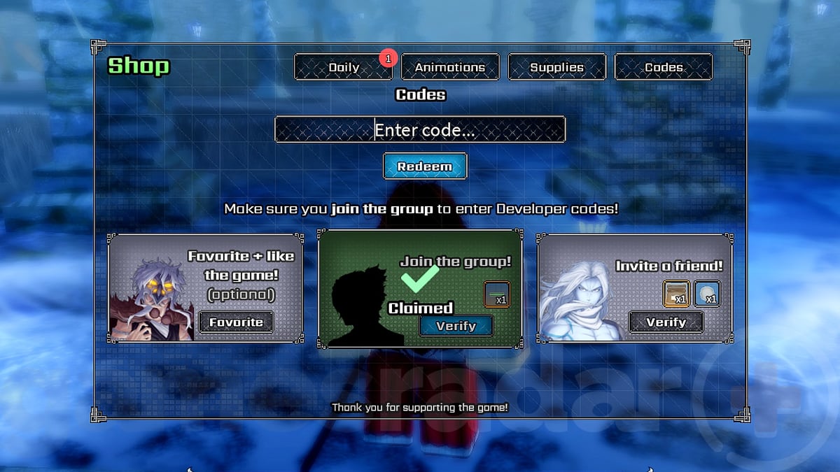 Codes menu in VV Ultimatum Codes menu in VV Ultimatum