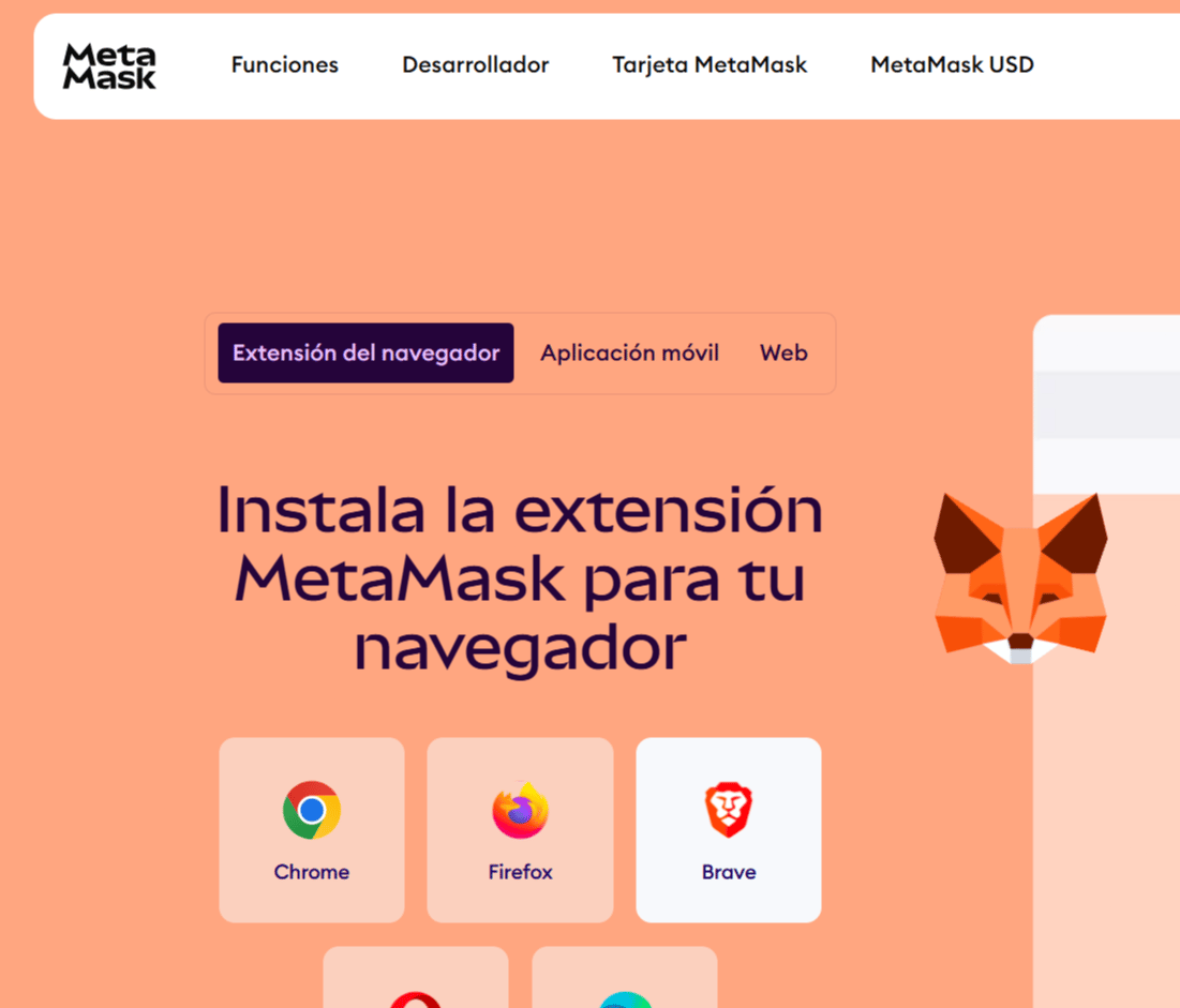 Sitio oficial de MetaMask