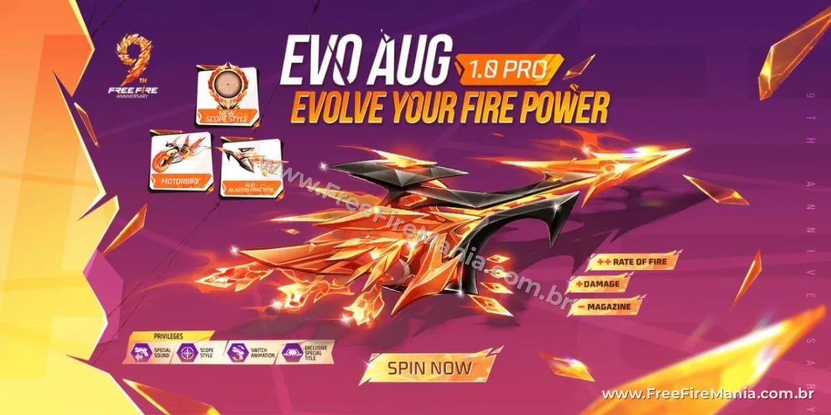 AUG Fragmentos da Fênix Free Fire AUG Fragmentos da Fênix
