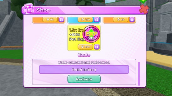 Tela de resgate de códigos no Blox Monsters Tela de resgate de códigos no Blox Monsters